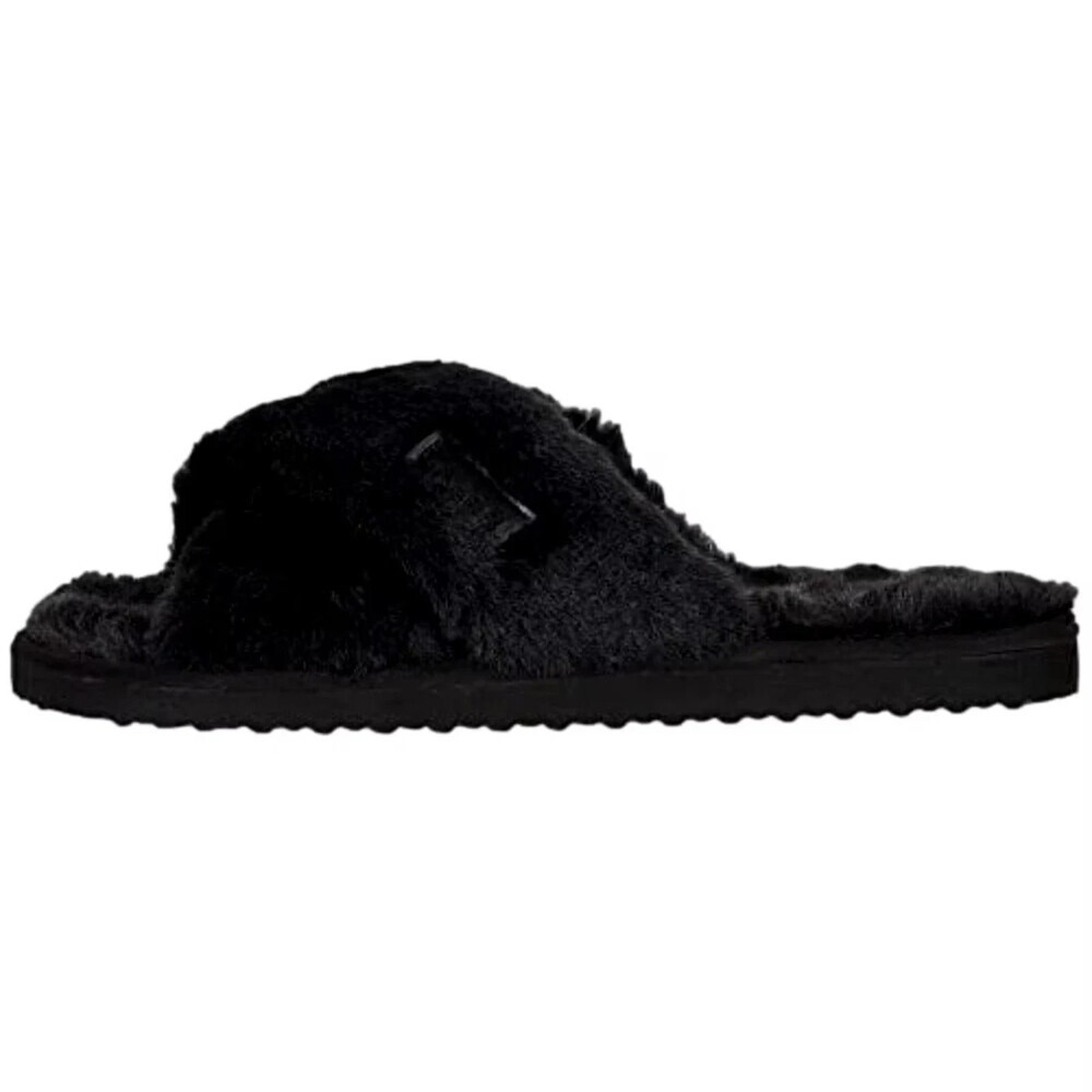 Tahari Lexi FT20181-01-001 Slippers Women's US 7 Black Faux Fur Slide GAL1621
